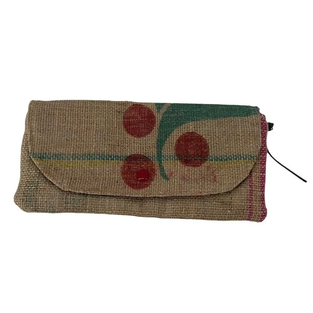 Couture Coffee Bag Clutch Burlap Nashville Tennessee Bohemian Indie Hippie Tan
